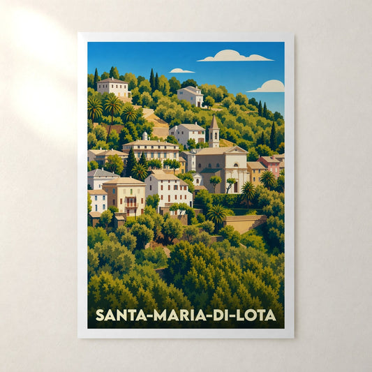 Affiche Santa-Maria-di-Lota – sans cadre, accrochée au mur