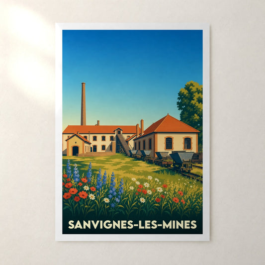 Affiche Sanvignes-les-Mines – sans cadre, accrochée au mur