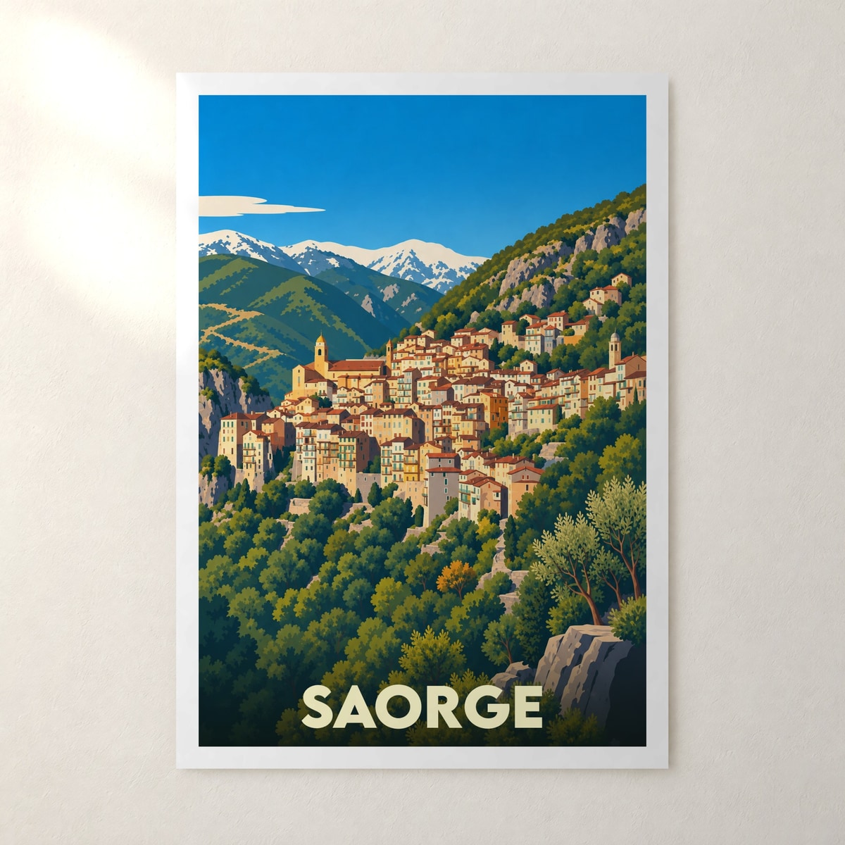 Affiche Saorge – sans cadre, accrochée au mur