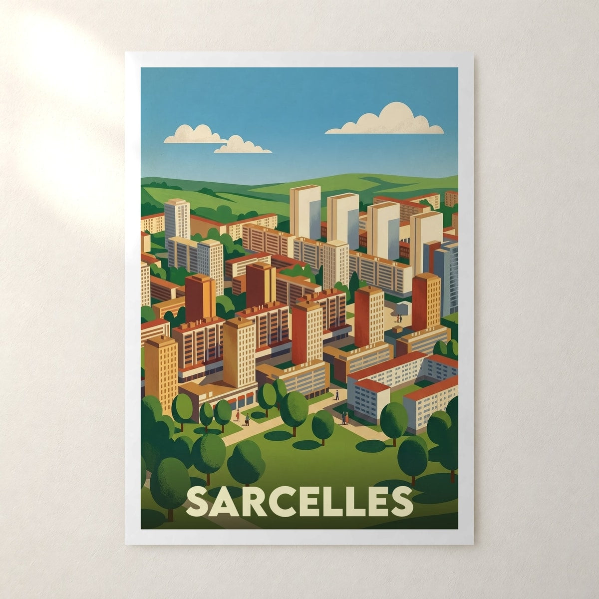 Affiche Sarcelles – sans cadre, accrochée au mur