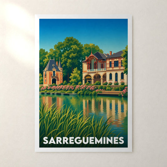 Affiche Sarreguemines – sans cadre, accrochée au mur