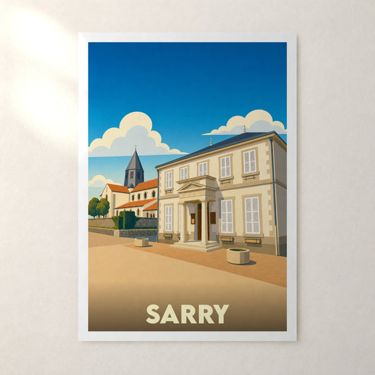 Affiche Sarry – sans cadre, accrochée au mur