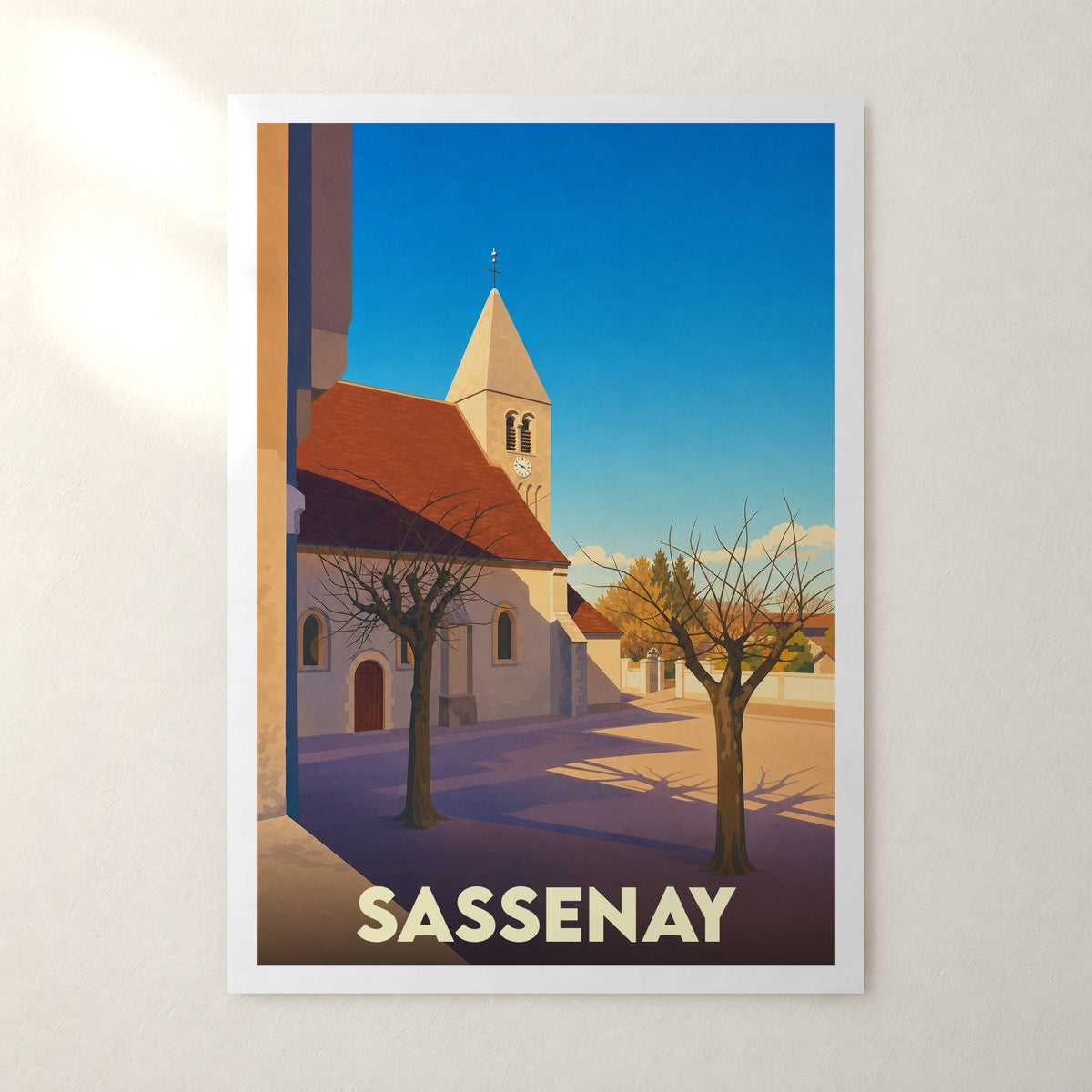 Affiche Sassenay – sans cadre, accrochée au mur