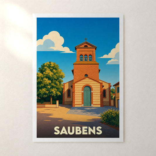 Affiche Saubens – sans cadre, accrochée au mur