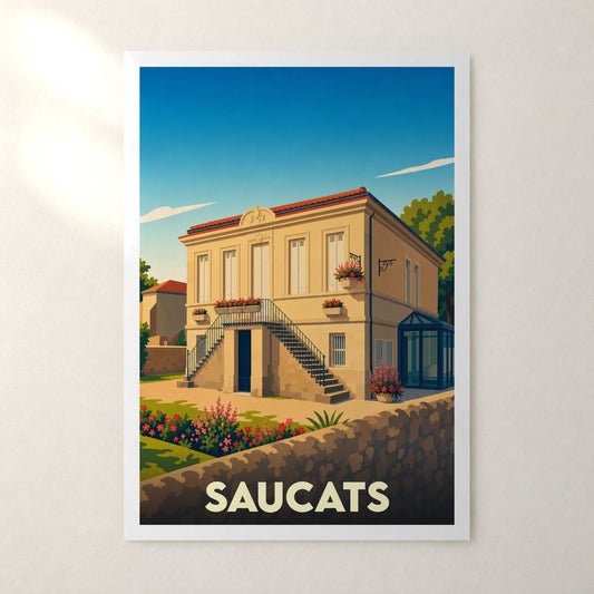 Affiche Saucats – sans cadre, accrochée au mur