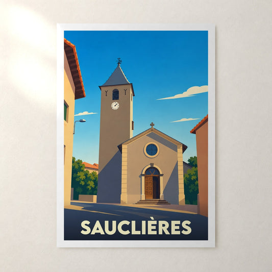Affiche Sauclières – sans cadre, accrochée au mur