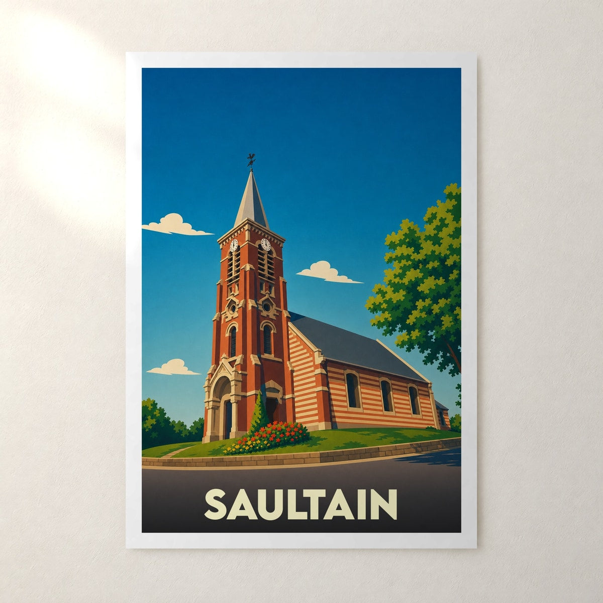 Affiche Saultain – sans cadre, accrochée au mur