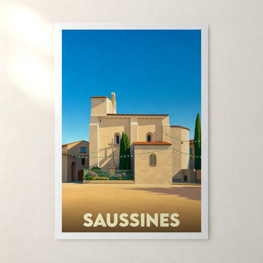 Affiche Saussines – sans cadre, accrochée au mur