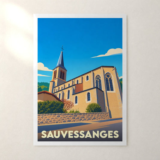 Affiche Sauvessanges – sans cadre, accrochée au mur
