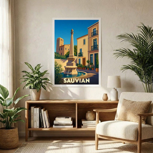 Affiche A1 (59,4 x 84,1 cm) Sans cadre souvenir de Sauvian