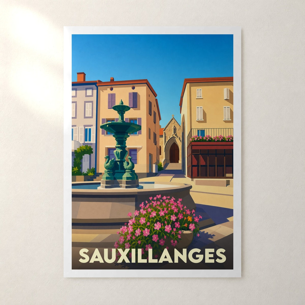 Affiche Sauxillanges – sans cadre, accrochée au mur