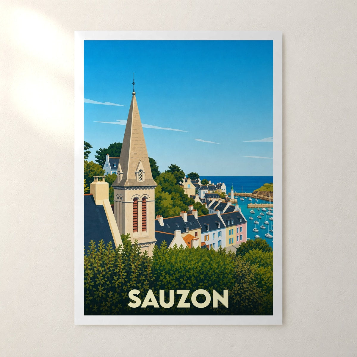 Affiche Sauzon – sans cadre, accrochée au mur