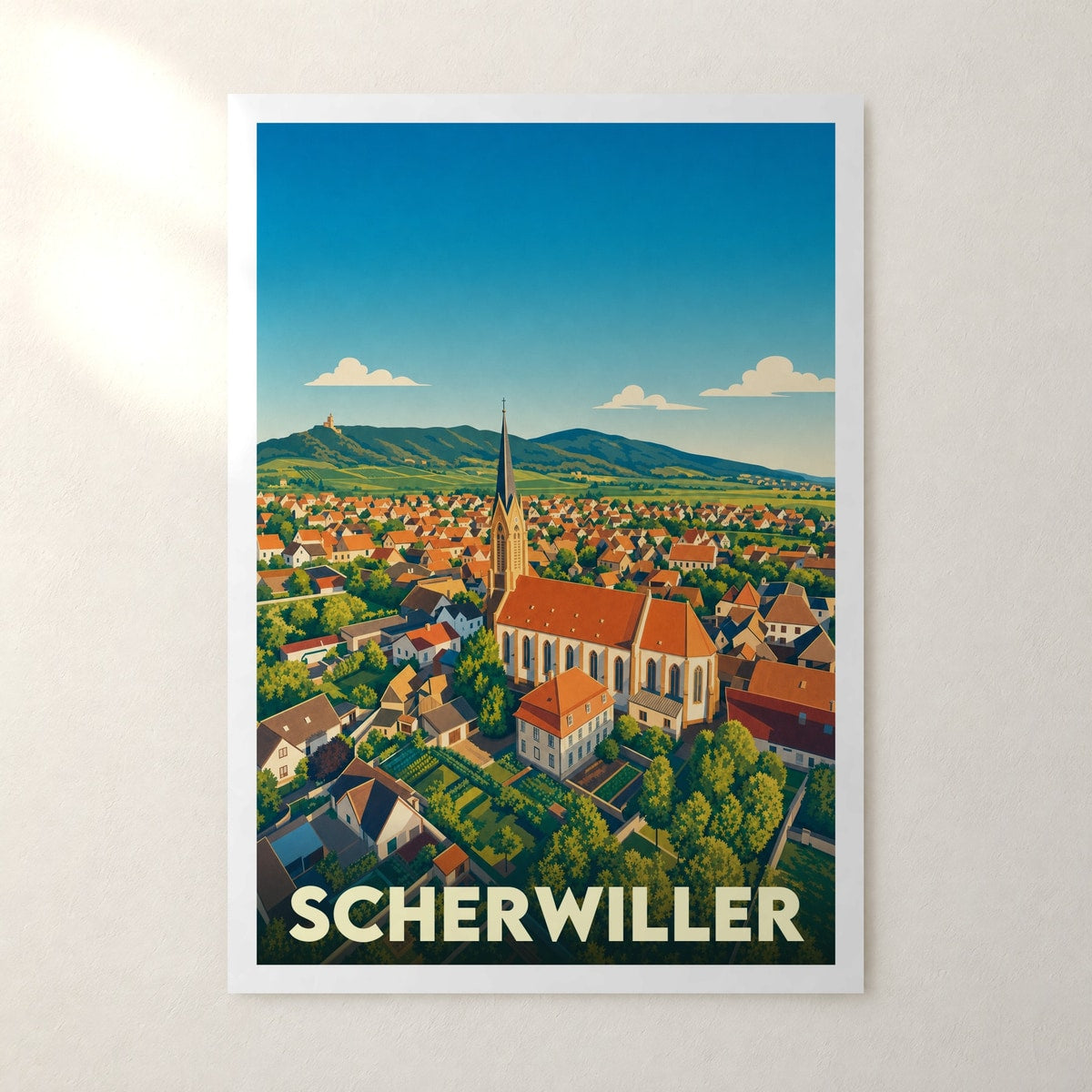 Affiche Scherwiller – sans cadre, accrochée au mur