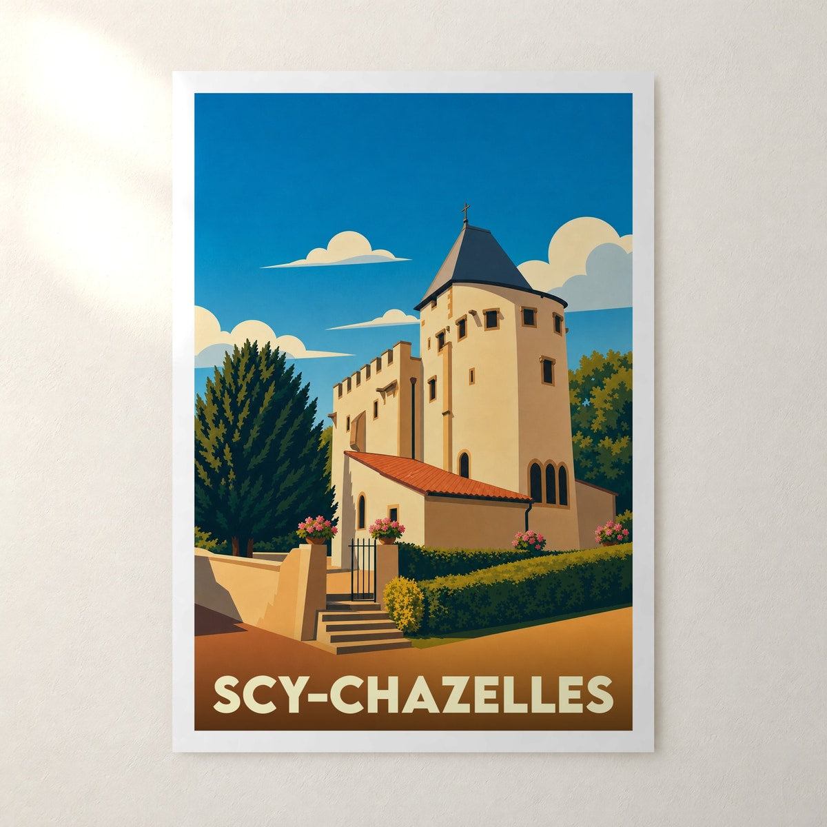 Affiche Scy-Chazelles – sans cadre, accrochée au mur