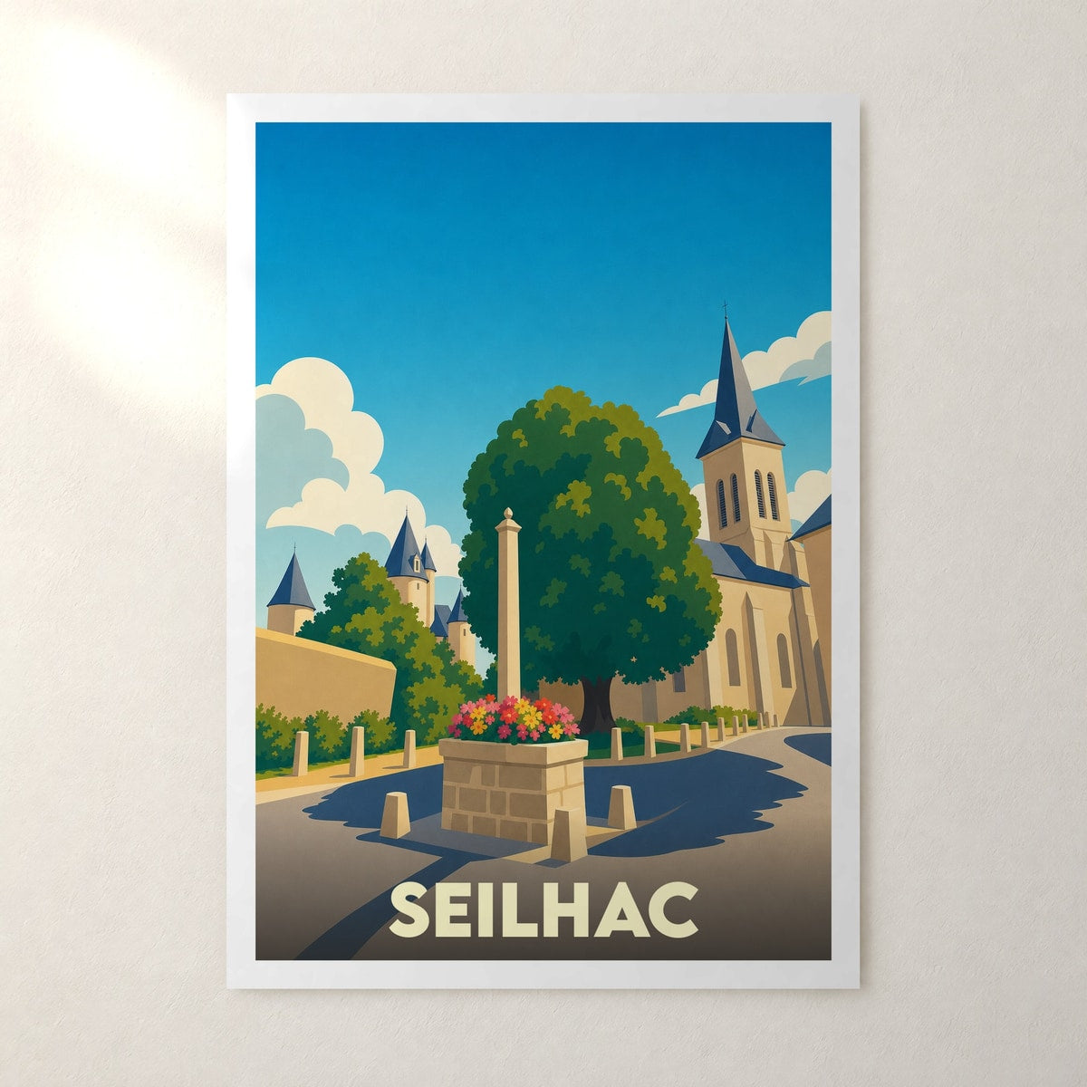 Affiche Seilhac – sans cadre, accrochée au mur