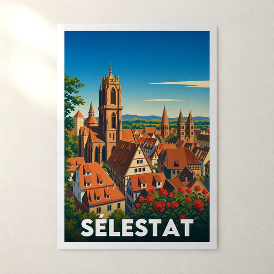 Affiche Sélestat – sans cadre, accrochée au mur