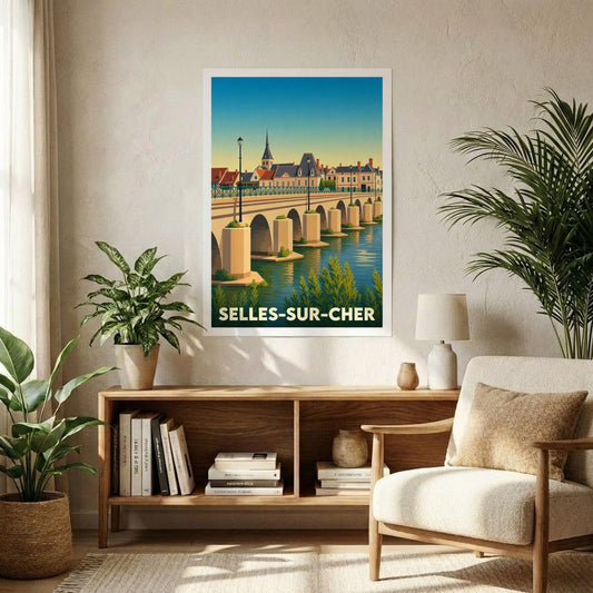 Affiche A1 (59,4 x 84,1 cm) Sans cadre souvenir de Selles-sur-Cher