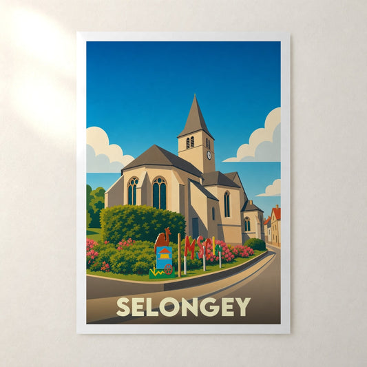 Affiche Selongey – sans cadre, accrochée au mur