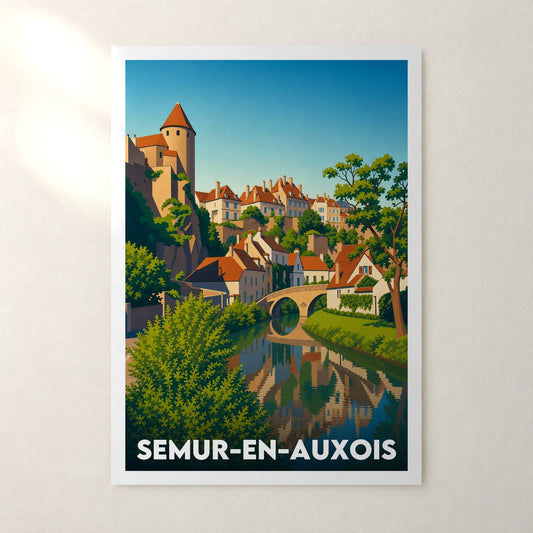 Affiche Semur-en-Auxois – sans cadre, accrochée au mur