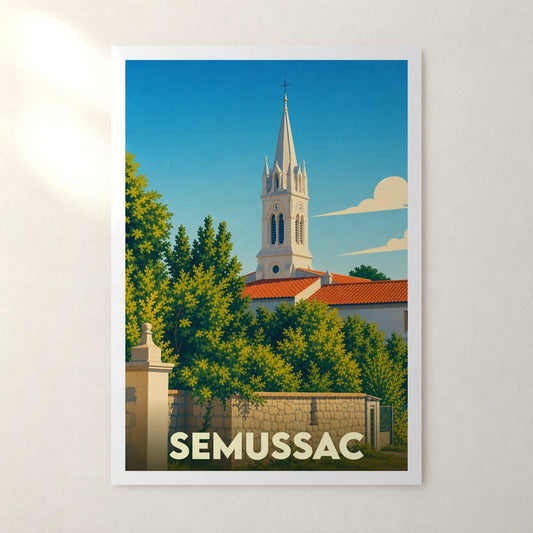 Affiche Semussac – sans cadre, accrochée au mur