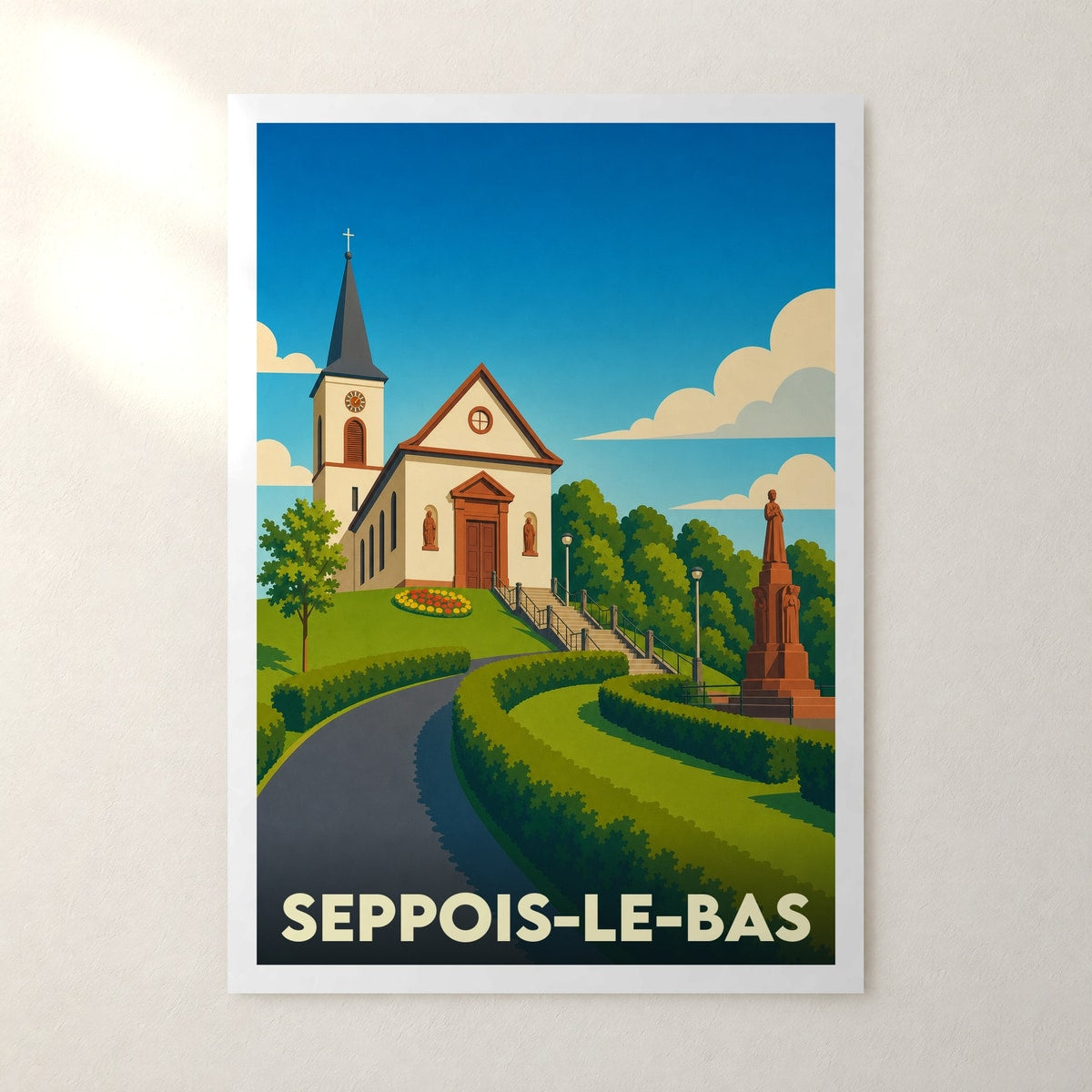 Affiche Seppois-le-Bas – sans cadre, accrochée au mur