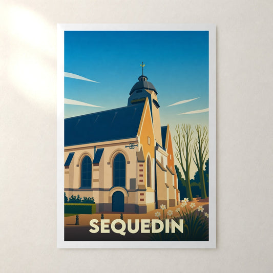 Affiche Sequedin – sans cadre, accrochée au mur