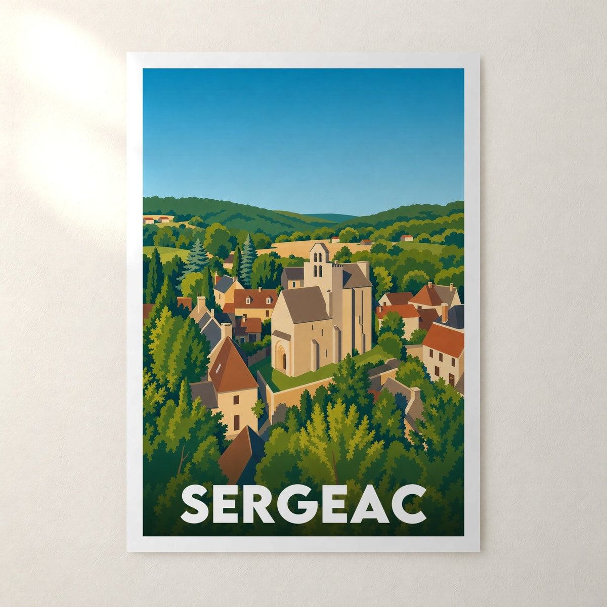 Affiche Sergeac – sans cadre, accrochée au mur