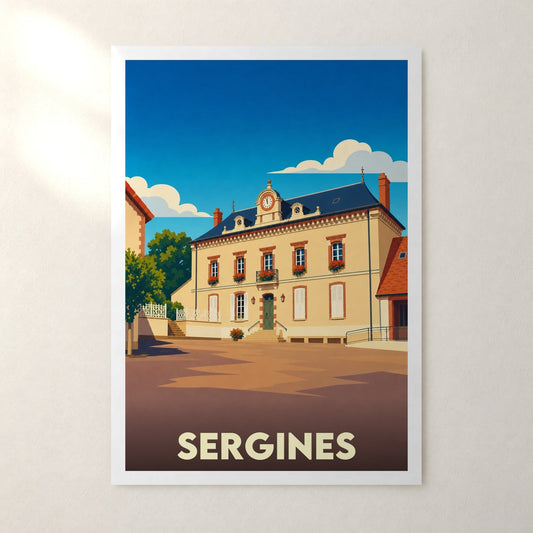 Affiche Sergines – sans cadre, accrochée au mur