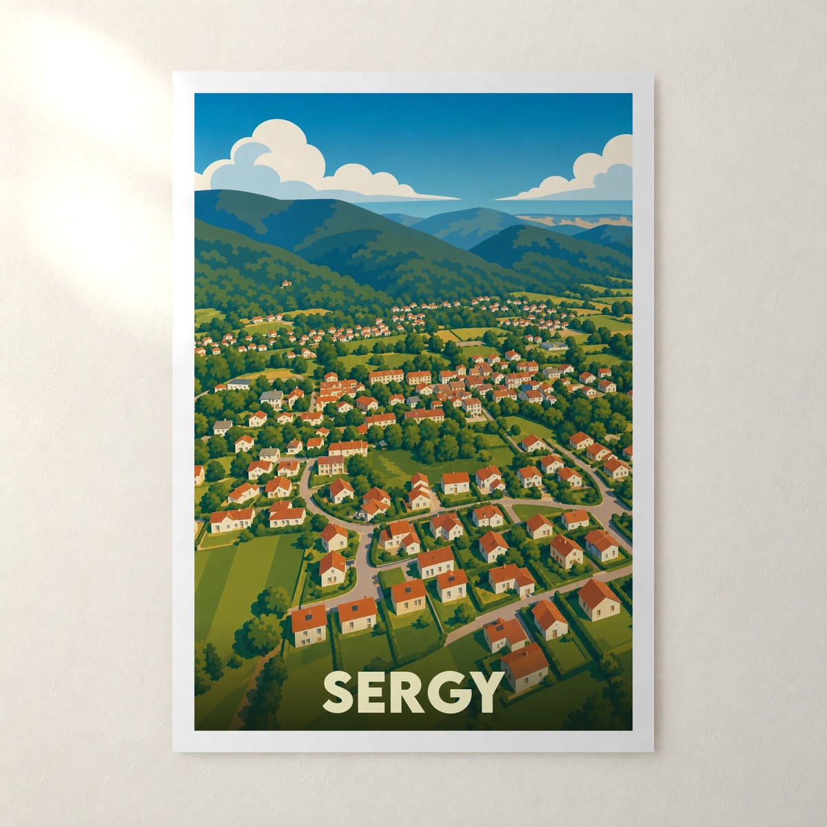 Affiche Sergy – sans cadre, accrochée au mur
