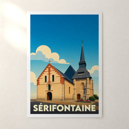 Affiche Sérifontaine – sans cadre, accrochée au mur