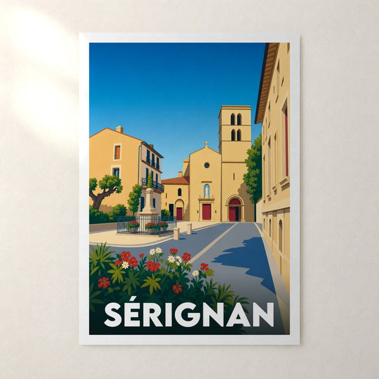 Affiche Sérignan – sans cadre, accrochée au mur