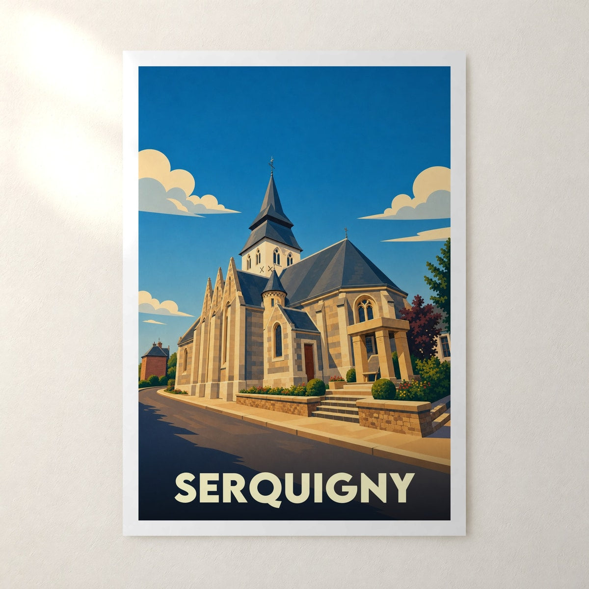 Affiche Serquigny – sans cadre, accrochée au mur
