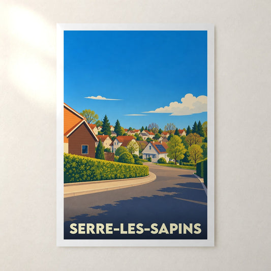 Affiche Serre-les-Sapins – sans cadre, accrochée au mur
