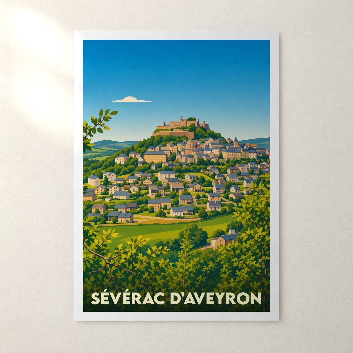 Affiche Sévérac d'Aveyron – sans cadre, accrochée au mur