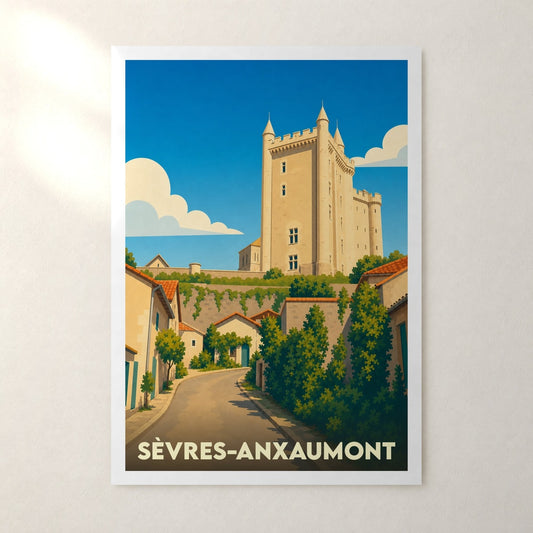 Affiche Sèvres-Anxaumont – sans cadre, accrochée au mur