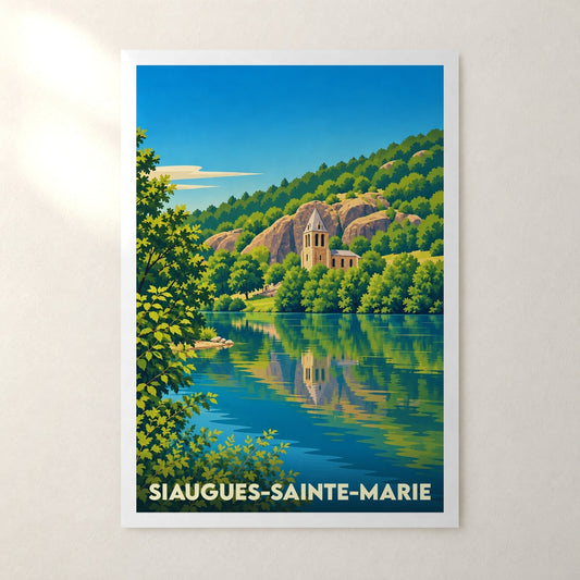 Affiche Siaugues-Sainte-Marie – sans cadre, accrochée au mur