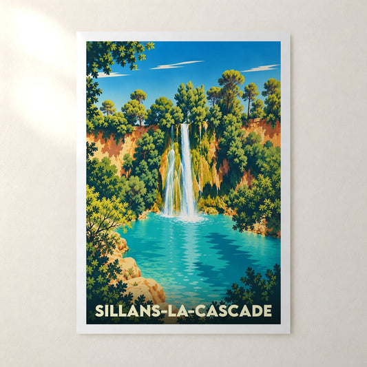 Affiche Sillans-la-Cascade – sans cadre, accrochée au mur