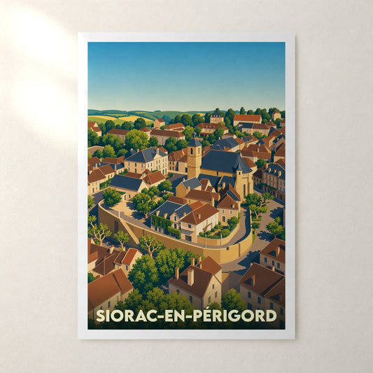 Affiche Siorac-en-Périgord – sans cadre, accrochée au mur