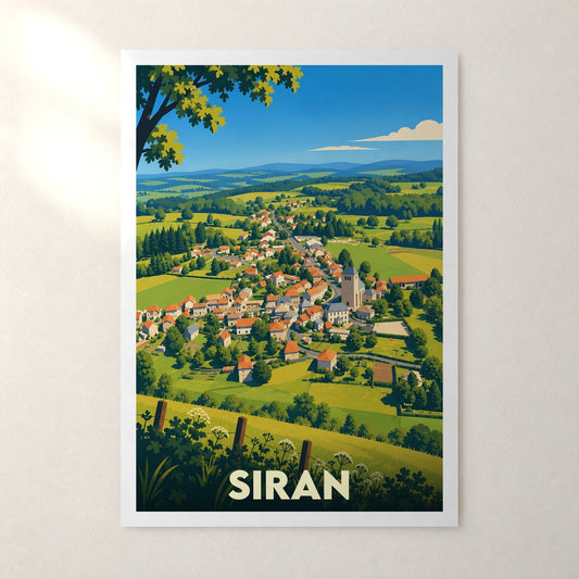 Affiche Siran (Cantal) – sans cadre, accrochée au mur