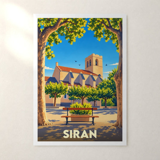 Affiche Siran (Hérault) – sans cadre, accrochée au mur