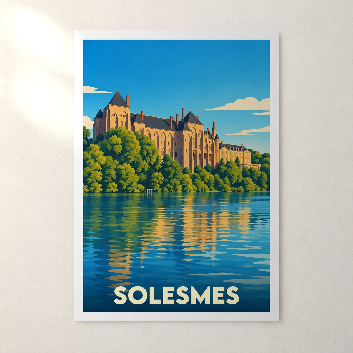 Affiche Solesmes (Sarthe) – sans cadre, accrochée au mur
