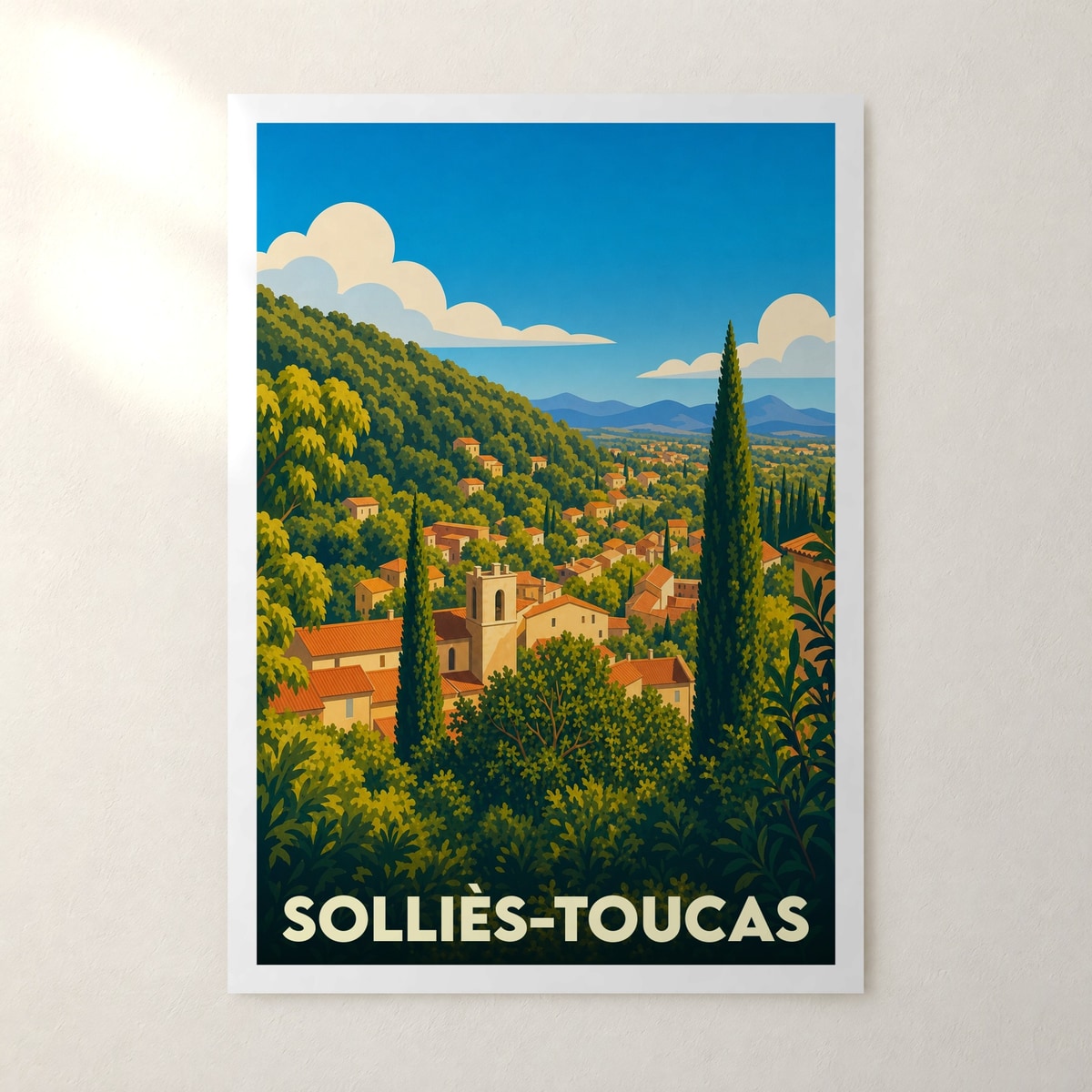 Affiche Solliès-Toucas – sans cadre, accrochée au mur