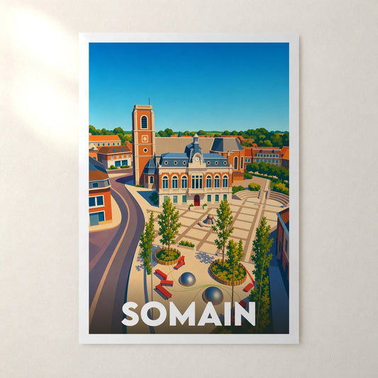 Affiche Somain – sans cadre, accrochée au mur