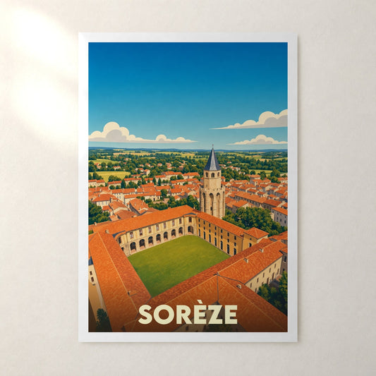 Affiche Sorèze – sans cadre, accrochée au mur