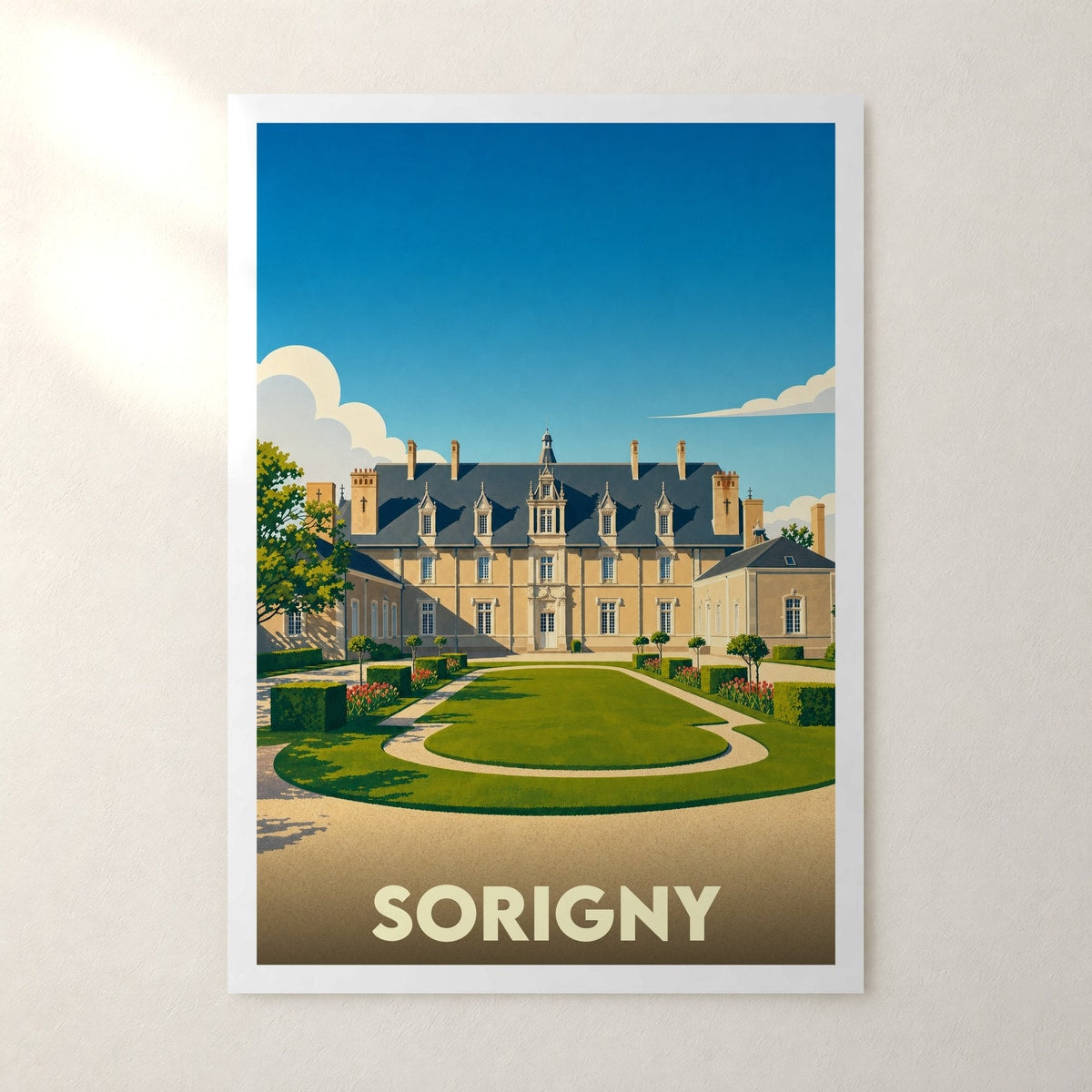 Affiche Sorigny – sans cadre, accrochée au mur