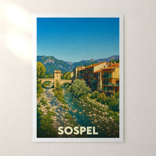 Affiche Sospel – sans cadre, accrochée au mur