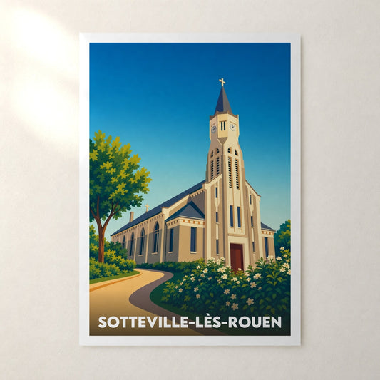 Affiche Sotteville-lès-Rouen – sans cadre, accrochée au mur