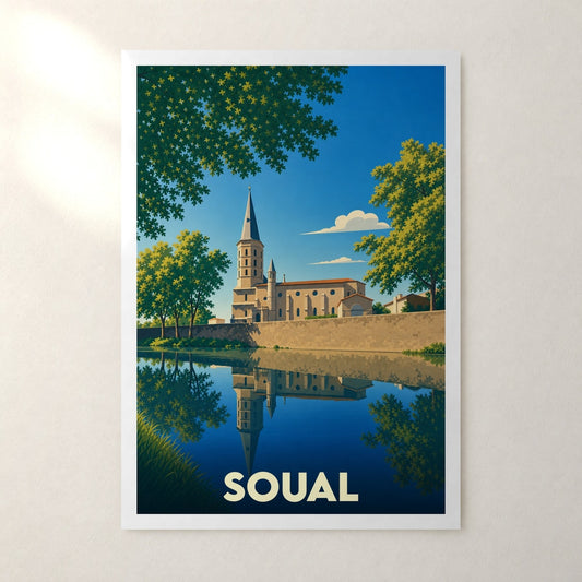 Affiche Soual – sans cadre, accrochée au mur