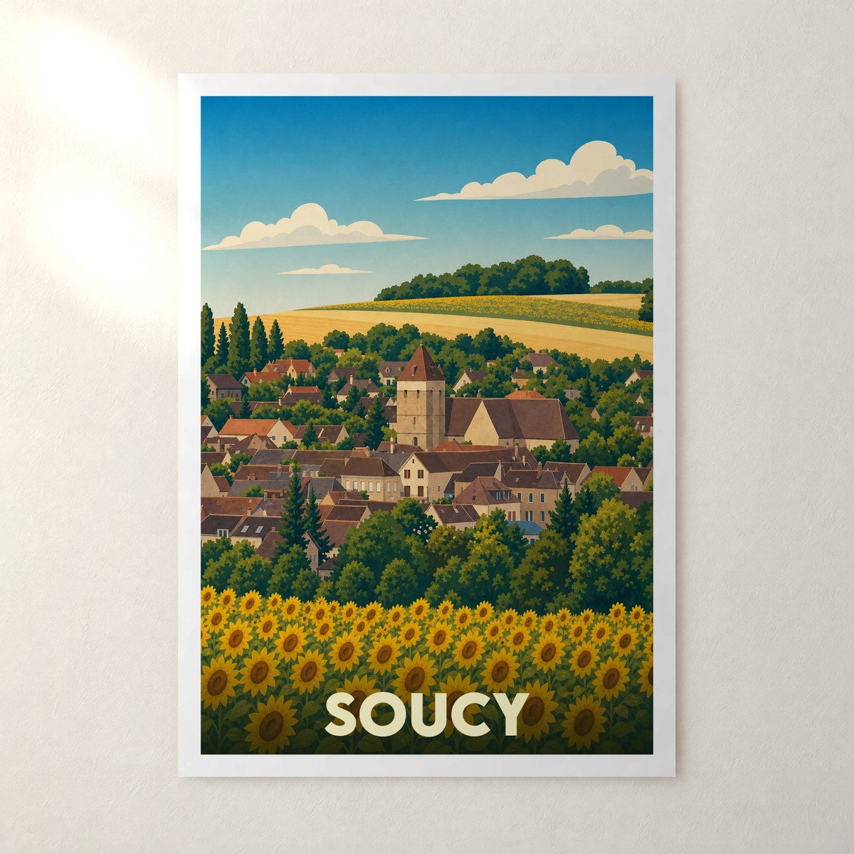 Affiche Soucy – sans cadre, accrochée au mur