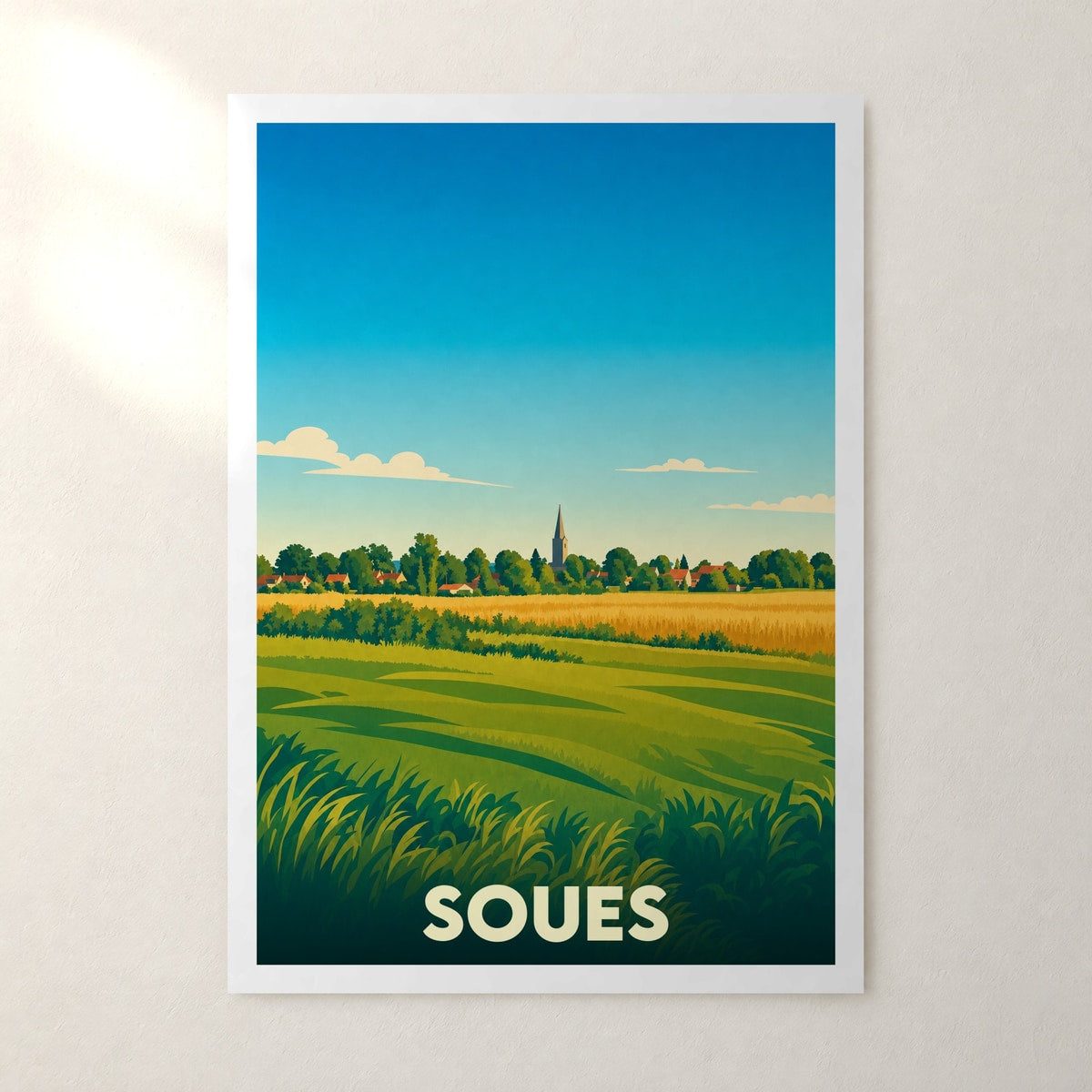 Affiche Soues – sans cadre, accrochée au mur